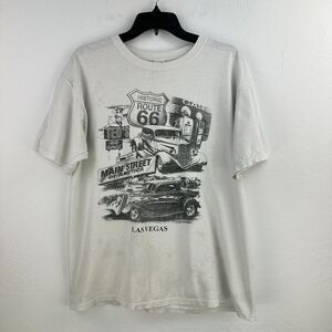 Vintage Anvil Tshirt Mens Large Historic Route 66 Short Sleeve Tee Graphic Print